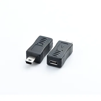 1 VNT Juodas Micro USB Female į Mini USB Vyrų Adapteris, Įkroviklis Adapteris Keitiklis