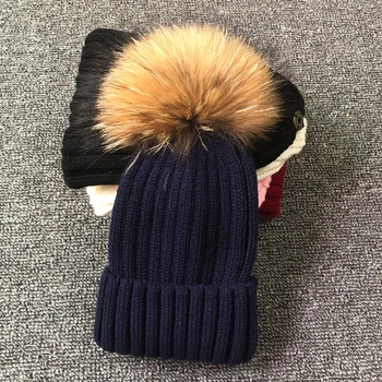 2021 Žiemos Skrybėlę Bžūp Vaikams Berniukas Mergaitė Vaikai Nekilnojamojo Meškėnas Kailių Kamuolys skrybėlės Šilta Kailio Pp Pp Slidinėjimo Kepurę Kailio Pompoms Skrybėlę