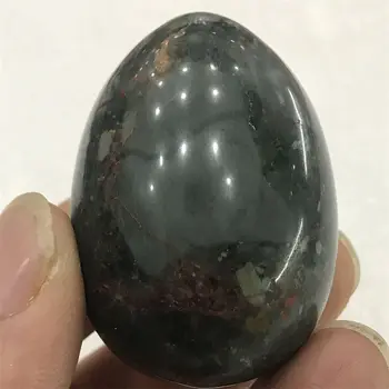 50mm Aukštos kokybės natūralių Afrikos kraujo akmuo ranka raižyti Yin kiaušinių mineralinių reiki healing perlas