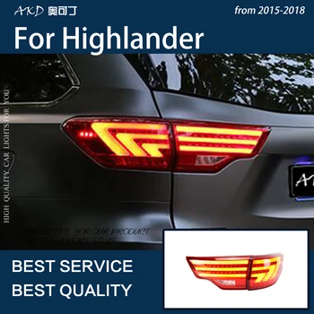 Automobilių Žibintai Highlander 2015-2018 Kluger LED Dinaminis Žibintai Galinis Priešrūkinis Žibintas Posūkio Signalo Pabrėžti, Atbulinės eigos Ir Stabdžių