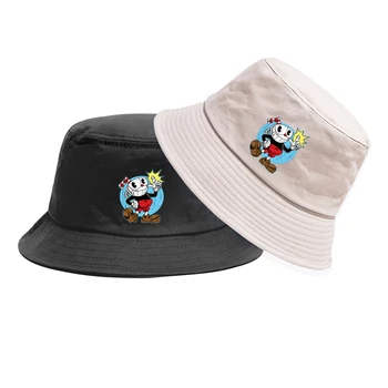Boonie Hat Žaidimas Cuphead Kibiro Kepurę Atsitiktinis Žvejys Skrybėlę Teenger Lauko Bžūp Studentų Vasaros Saulė Bžūp Paplūdimio Skrybėlę Hip-Hop Bžūp