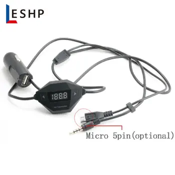 Wireless FM Siųstuvas Car Kit su 3,5 mm+micro usb Audio Kištuku, Automobilinis Įkroviklis laisvų Rankų Pokalbiai